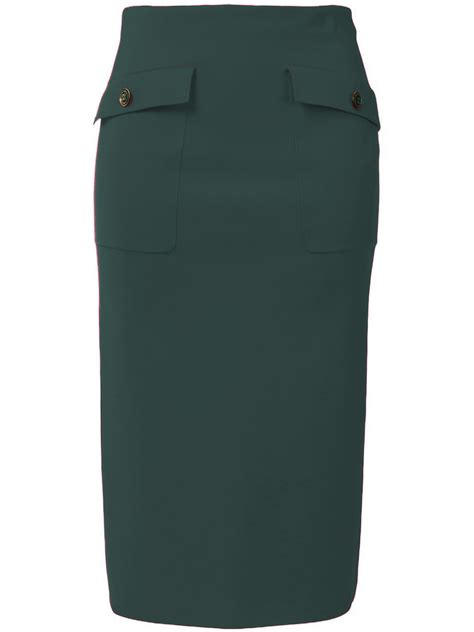 givenchy green patch pocket pencil skirt|Givenchy orange skirts.